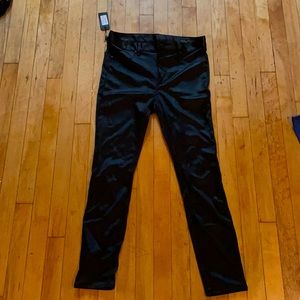 Black Satin High Rise Skinny Rag & Bone Ankle Skinny Jeans